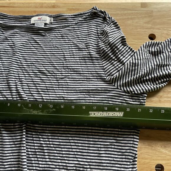 Vineyard Vines Top Nautical Striped Soft Pima Cotton Modal Blend Long Sleeve XL - Picture 4 of 8